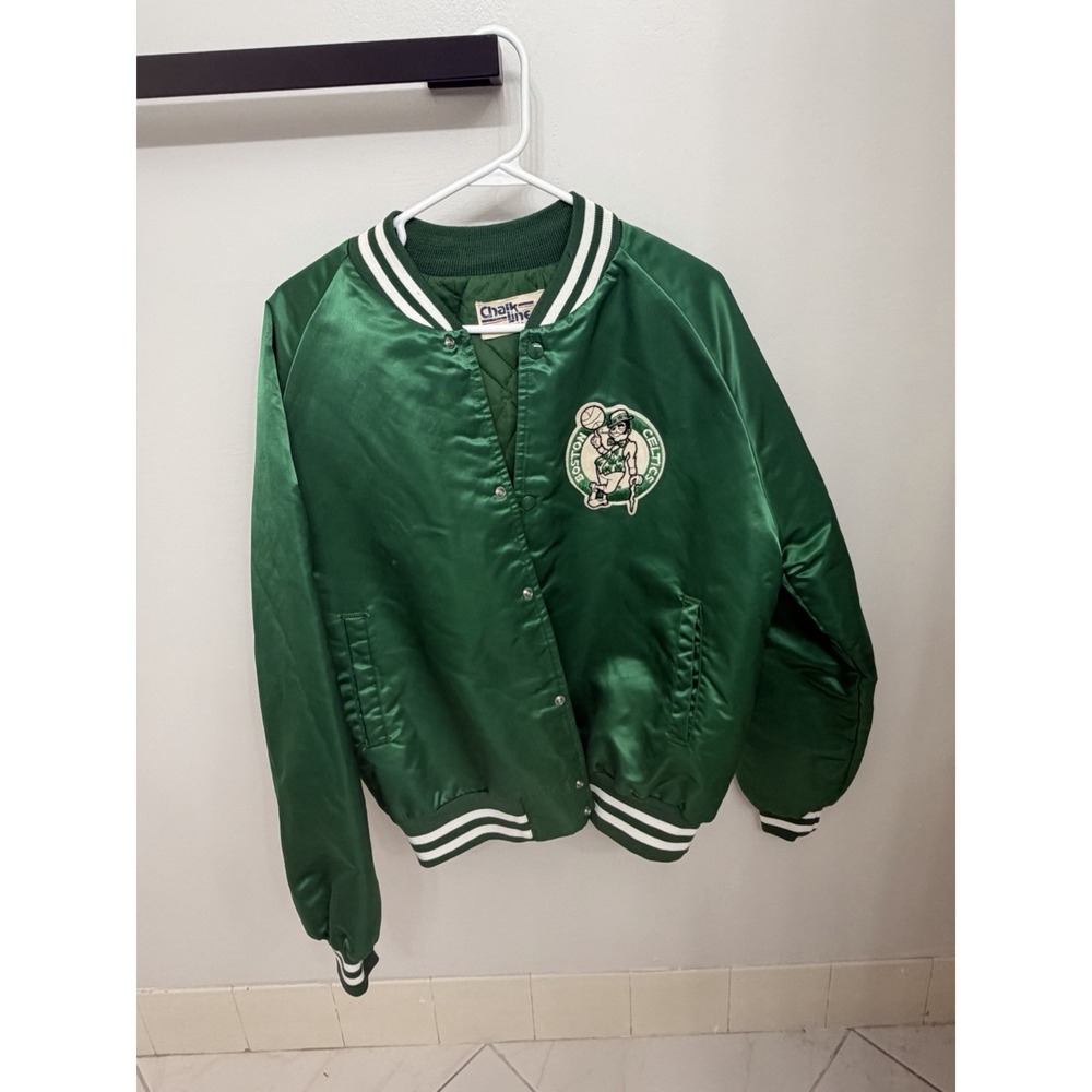 Vintage Chalk Line Boston Celtics Satin Jacket Green Sz Large NBA 80s